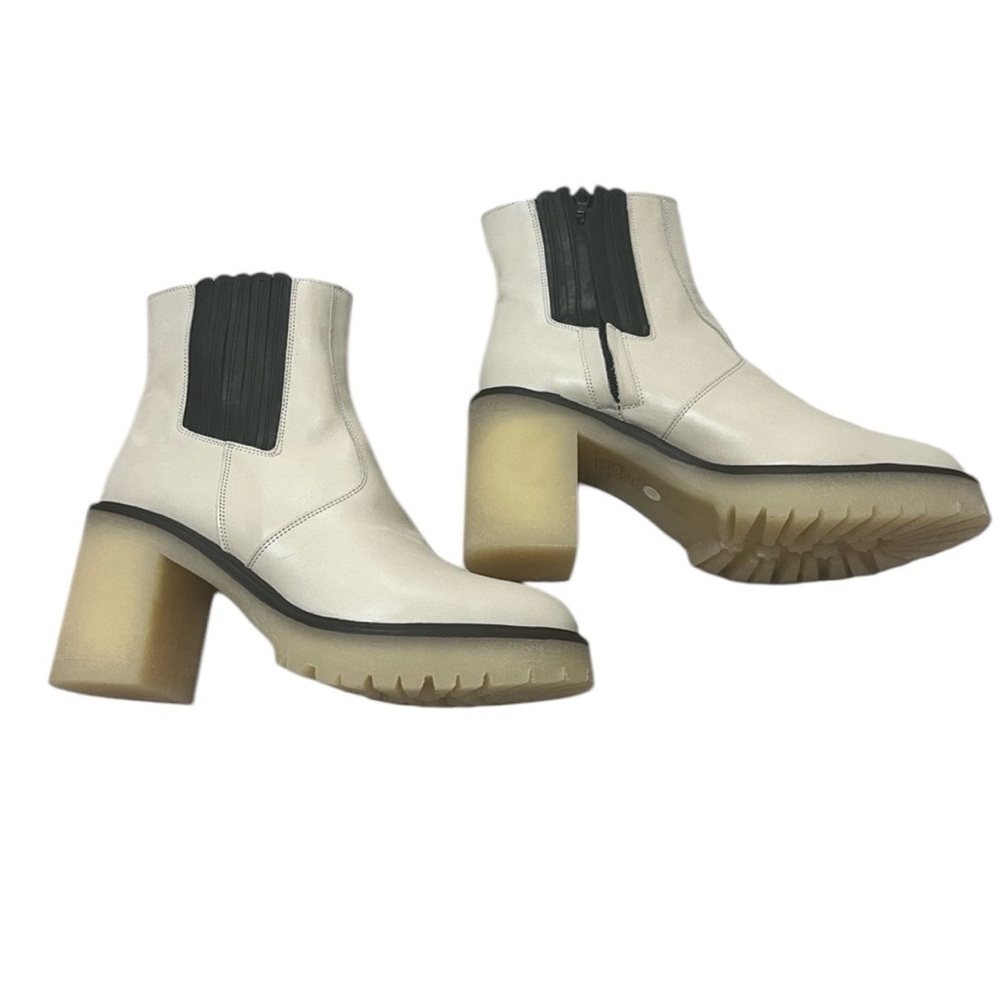 Free People Women’s James Chelsea Chunky Platform Boots White Black Size 9 - Picture 2 of 16